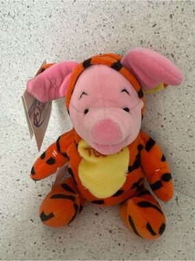 Disney Store Piglet as Tiger - bean bag - 8" New With Tag